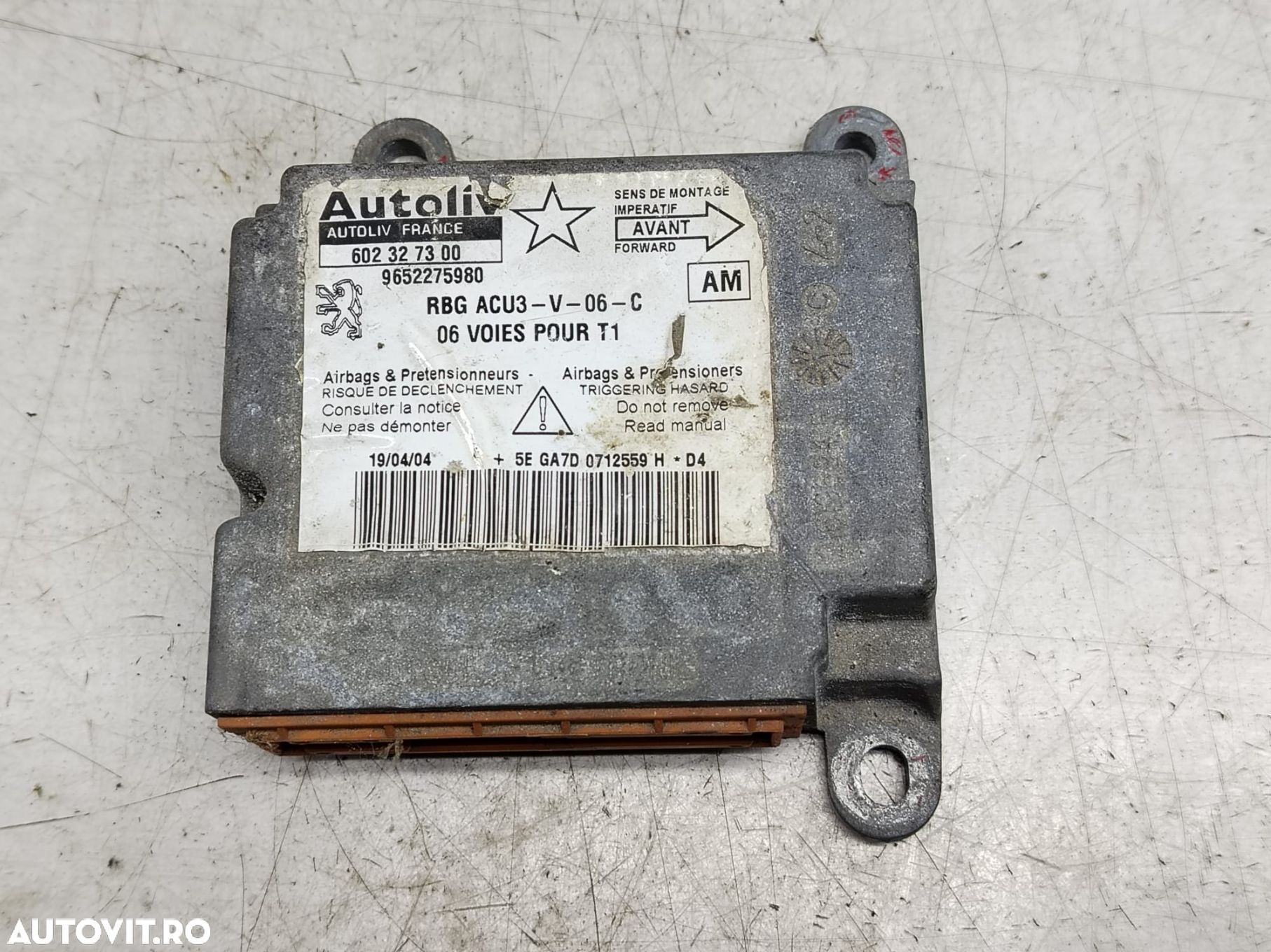 Calculator airbag 602327300 Peugeot 206 1 [1998 - 2003] - 1
