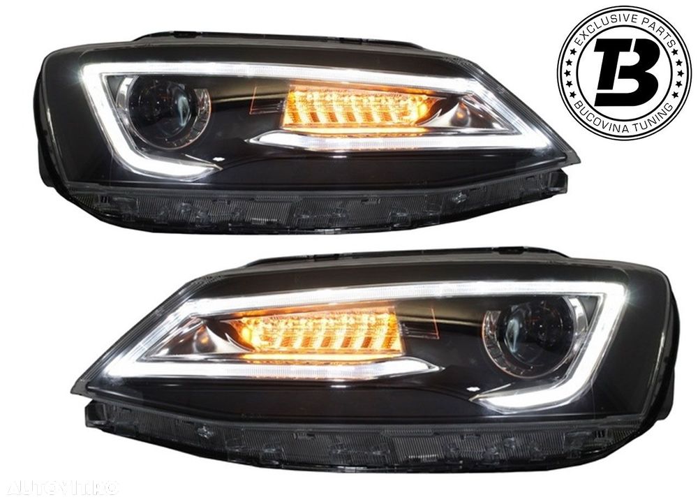 Faruri LED compatibile cu VW Jetta Mk6 VI Bi Xenon Design - 7