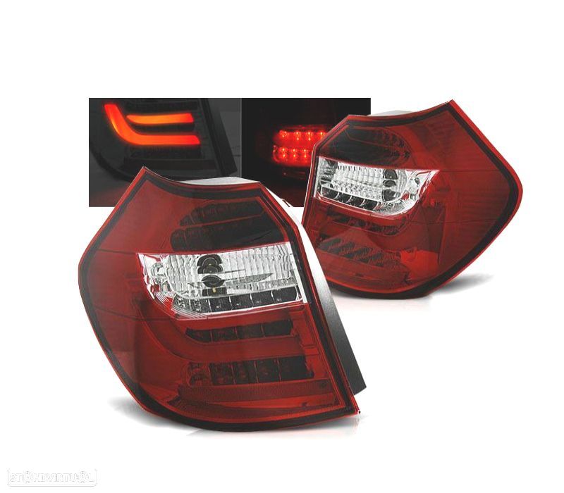 FAROIS TRASEIROS BMW E81 E87 07-11 BARRA DE LUZ VERMELHA - 1
