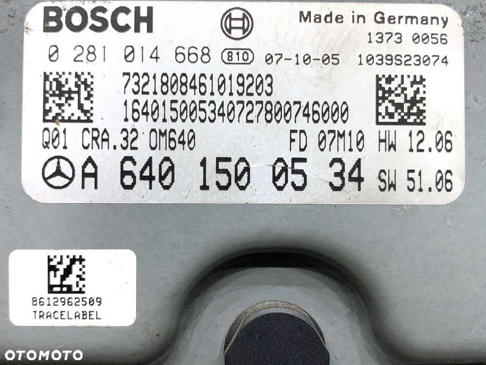 KOMPUTER SILNIKA  MERCEDES-BENZ KLASA B Sports Tourer (W245) 2005 - 2011 B 180 CDI (245.207) 80 kW - 4