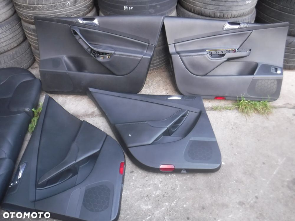 Vw Passat B6 sedan boczki tapicerki drzwi przod tyl lewa prawa skorzane skory kpl  EUROPA skora skorzane - 1