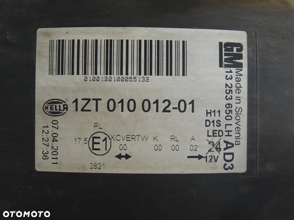 OPEL ASTRA J LAMPA PRAWA LEWA PRZÓD REFLEKTOR BI XENON SKRĘTNY Z DOŚWIETLANIEM LED - 6