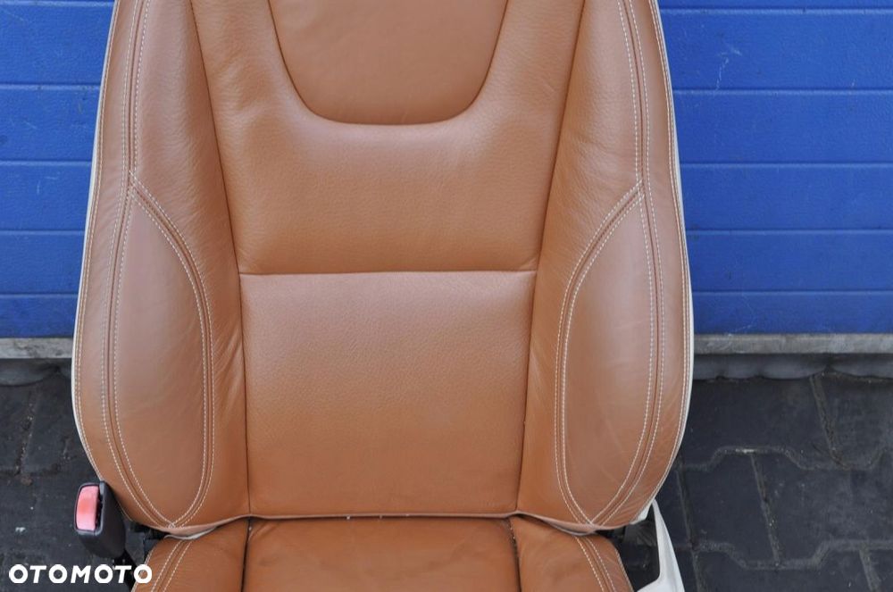 VOLVO S60 V60 FOTEL KIEROWCY LEWY RUDA SKÓRA - 4