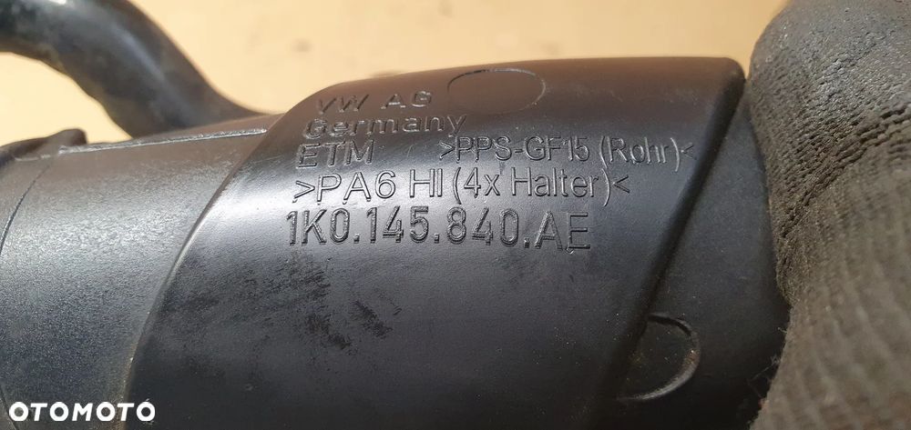 Przewód wąż rura intercoolera VW Caddy III Lift 1K0145840AE - 8