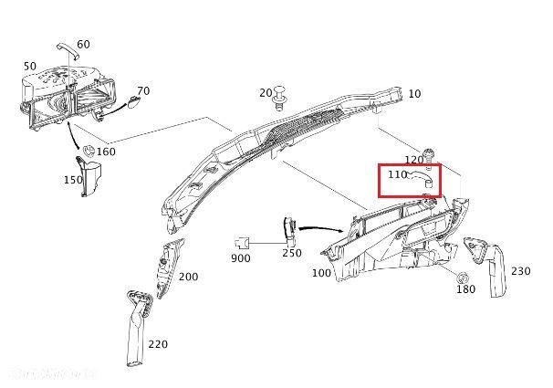 MERCEDES W204 C207 W212 CLS Klips obudowy filtra - 2