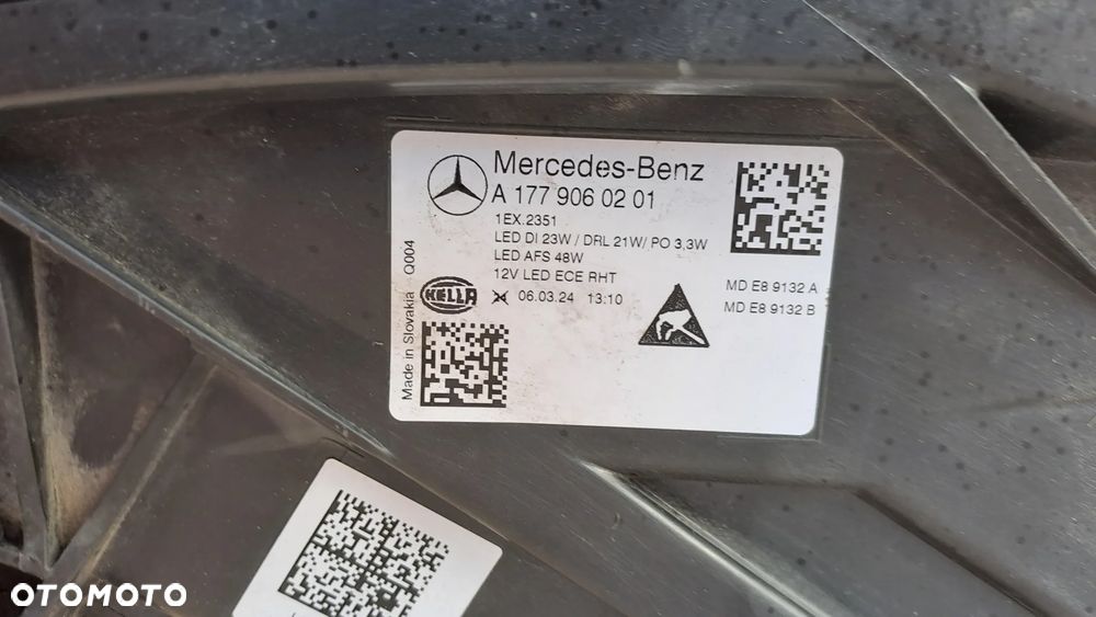MERCEDES A KLASA W177 PRAWA LAMPA PRZÓD A1779060201 - 5