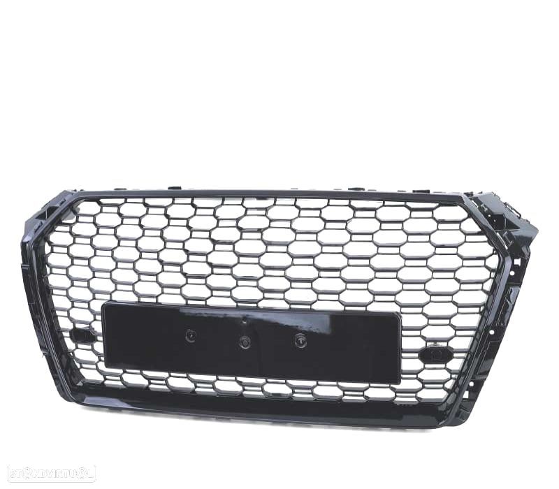 GRELHA FRONTAL AUDI A4 B9 15-19 LOOK RS4 PRETO BRILHANTE PDC - 4