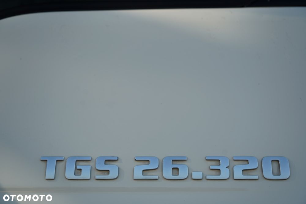 MAN TGS 26.320 /  SKRZYNIOWY 6.6 M + HDS PALFINGER PK 18002-EH B / MAX UDŹWIG: 6 000 KG / WIDŁY DO PALET / STEROWANIE RADIOWE / ROTATOR / MOCNA PODŁOGA - 24