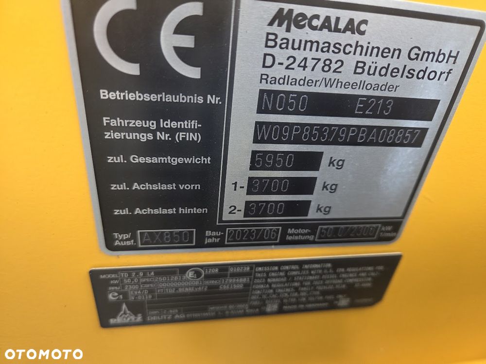 Mecalac Ładowarka Kołowa MECALAC Ahlmann AX850 łyżka + widły - 6