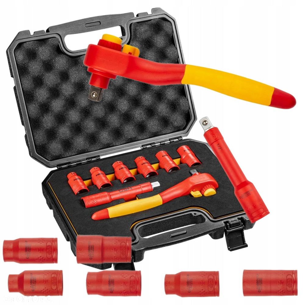 NEO TOOLS ZESTAW KLUCZE NASADOWE IZOLOWANE 8 SZTUK 1000V PRZEDŁUŻKA 01-307 - 10