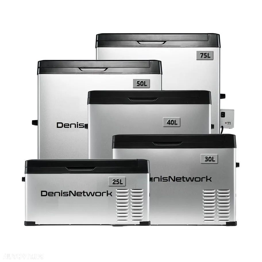 Frigidere auto 25/30/40/50/75l cu compresor cu congelare pentru rulotă, camion, dube 3,5t cu alimentare la brichetă 12-24V, baterii panou solar, rezistent la vibrații - 1