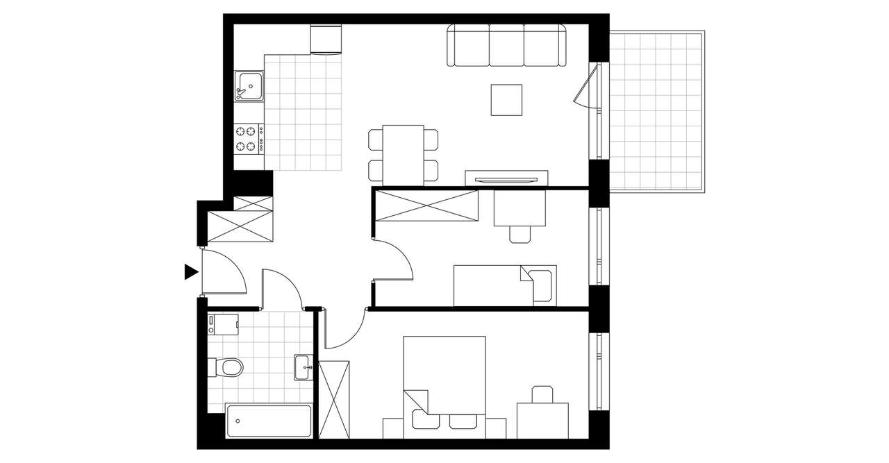 3-pokojowe mieszkanie 55m2 + balkon - Pełny obrazek: 2/20