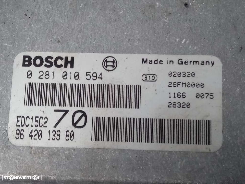 CENTRALINA MOTOR UCE PEUGEOT 206 SW 2002 -0281010594 - 2
