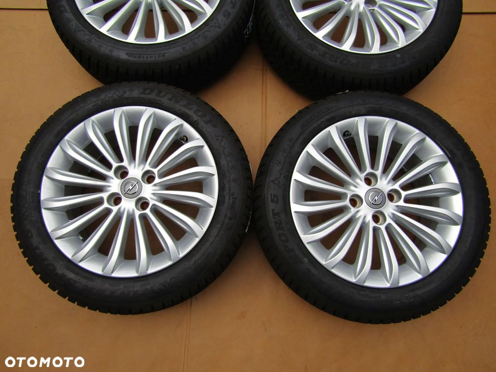 4x Felgi Aluminiowe Koła 16 Opel Adam Astra H Corsa D E Meriva Combo C Karl Chevrolet Aveo Fiat Grande Punto Evo 6,5 j ET40 + Opony 195/55 16 Dunlop Zimowe + Czujniki TPMS - 6