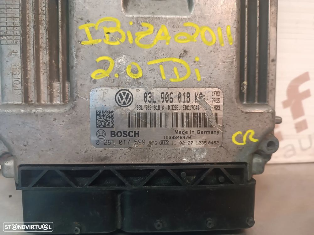 CENTRALINA DO  MOTOR SEAT IBIZA IV 6J 2.0TDI 0281017599 03L906018A 03L906018KQ - 3