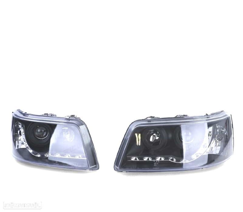 FARÓIS LUZ DIURNA LED VOLKSWAGEN VW T5 03-10 FUNDO PRETO - 4