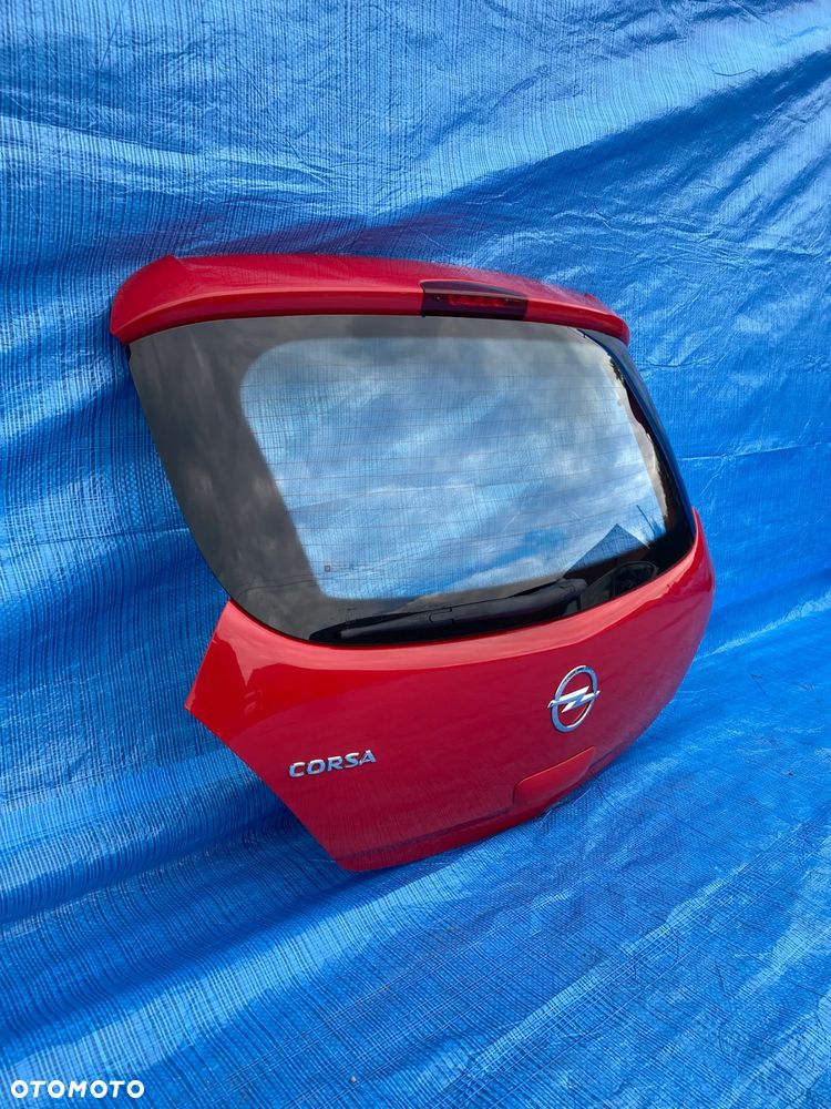 OPEL CORSA D 2006-2014 KLAPA BAGAŻNIKA KOMPLETNA CZERWONA EUROPA - 3
