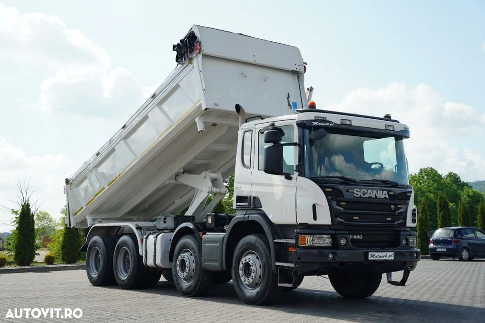 Scania P 440 / 8x4 / BASCULATOR 2 LATERAL / HYDRODOXY / BORDMATIC / / EURO 5 EEV - 7
