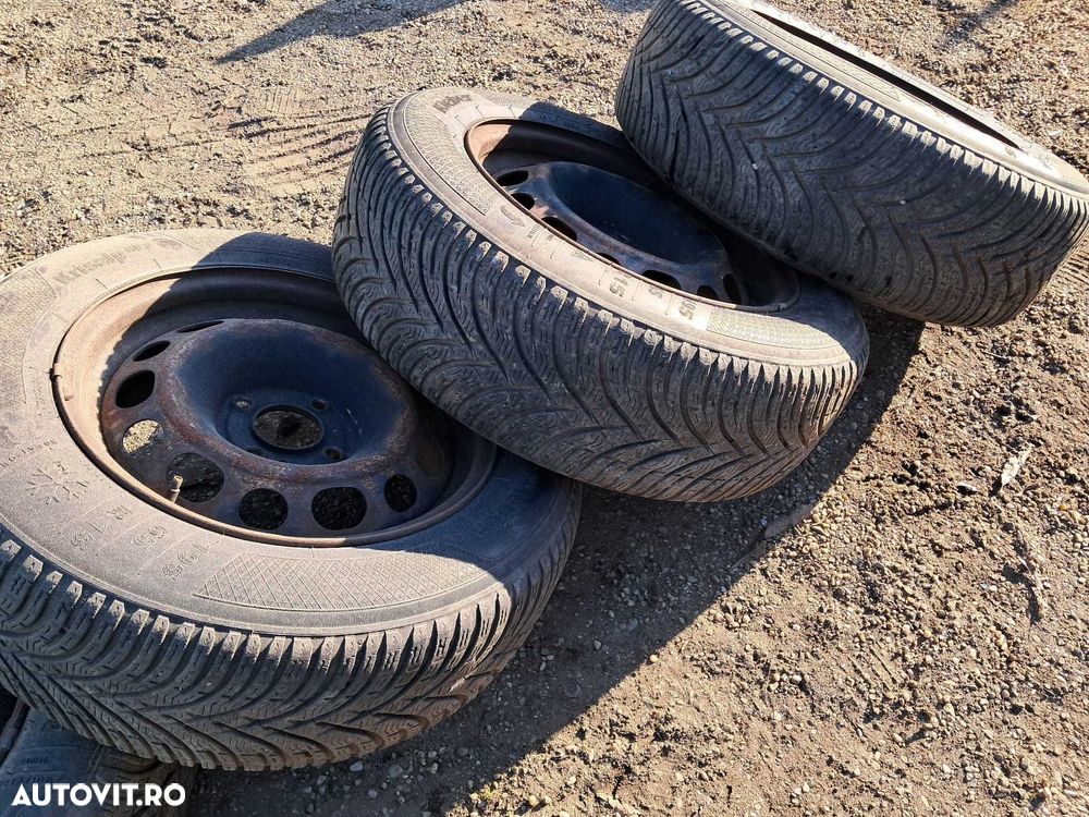 Peugeot 308 Citroen C4, set roti cu jante de tabla si cauciucuri pe 15 - 2