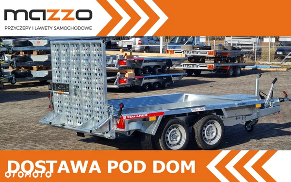 TEMARED Dostawa przyczepa koparkowa, budowlanka, pod sprzęt budowlany 256x152cm DMC2700kg Z TRAPEM