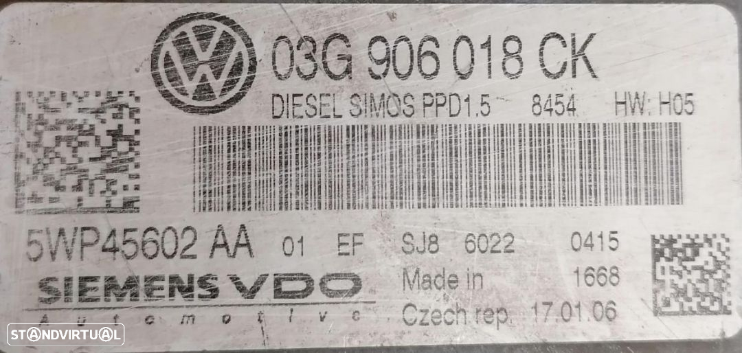 Centralina Passat 3C 2.0 TDI referência 03G906018CK. - 2
