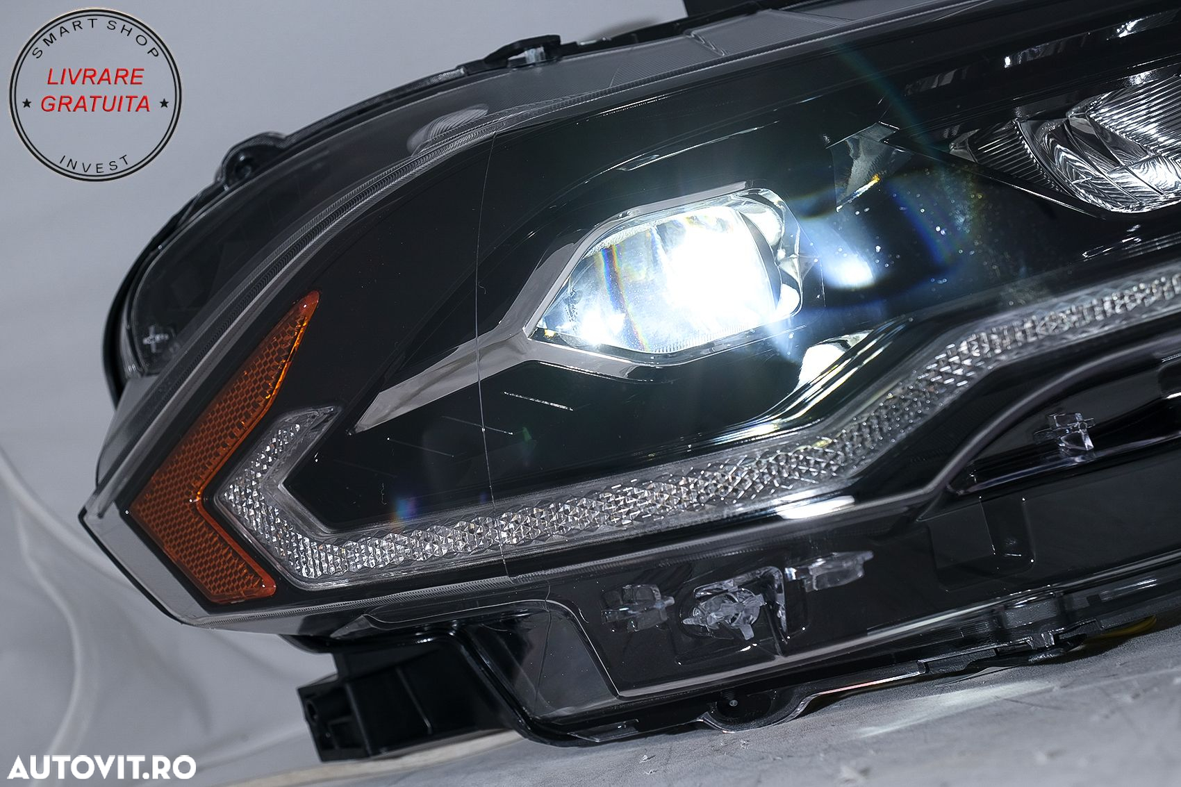 Faruri LED Ford Mustang Facelift (2018-2023) Negru Semnal Dinamic- livrare gratuita - 3