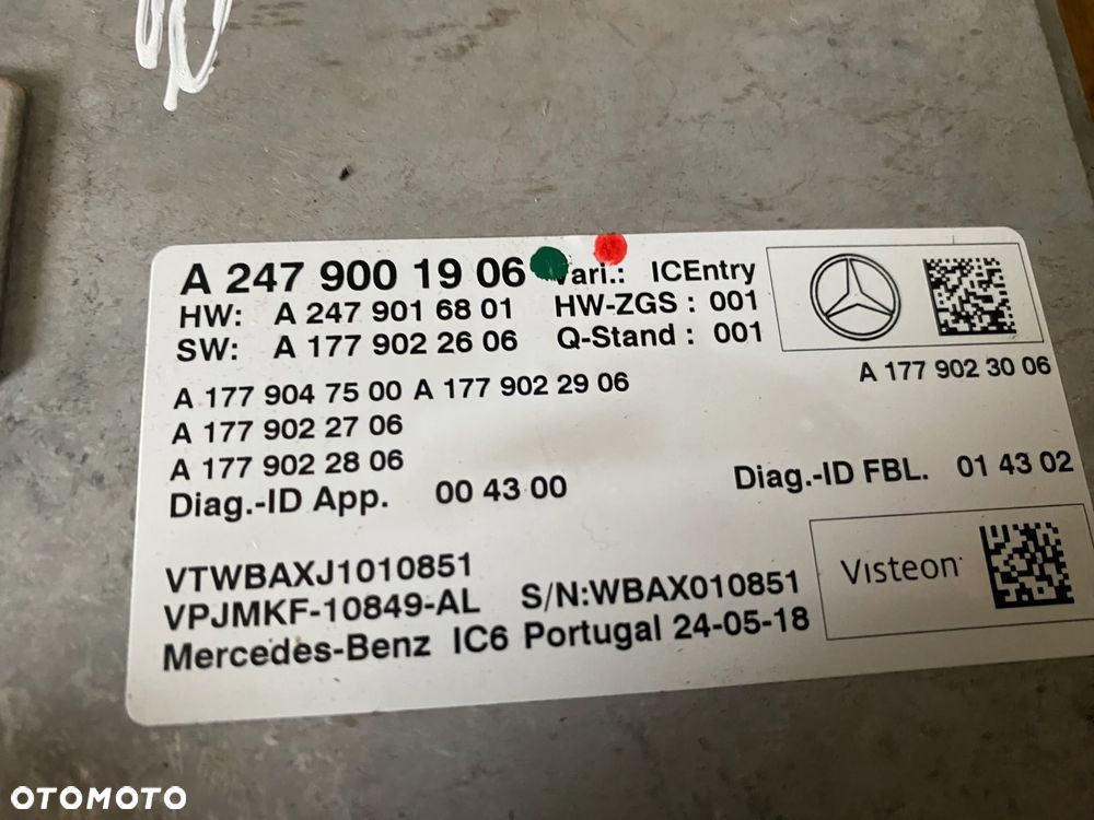 MERCEDES 177 247 modul licznika A 2479001906 - 2