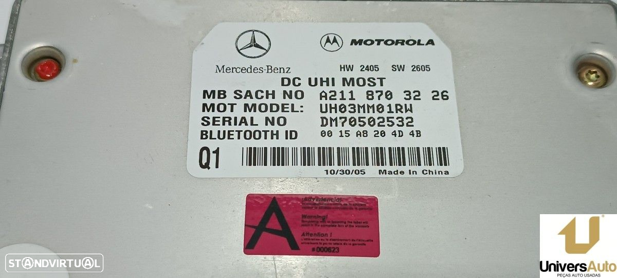 UNIDADE DE CONTROLE BLUETOOTH MERCEDES CLASE M (W164) 320 / 350 CDI (164.122) - 3