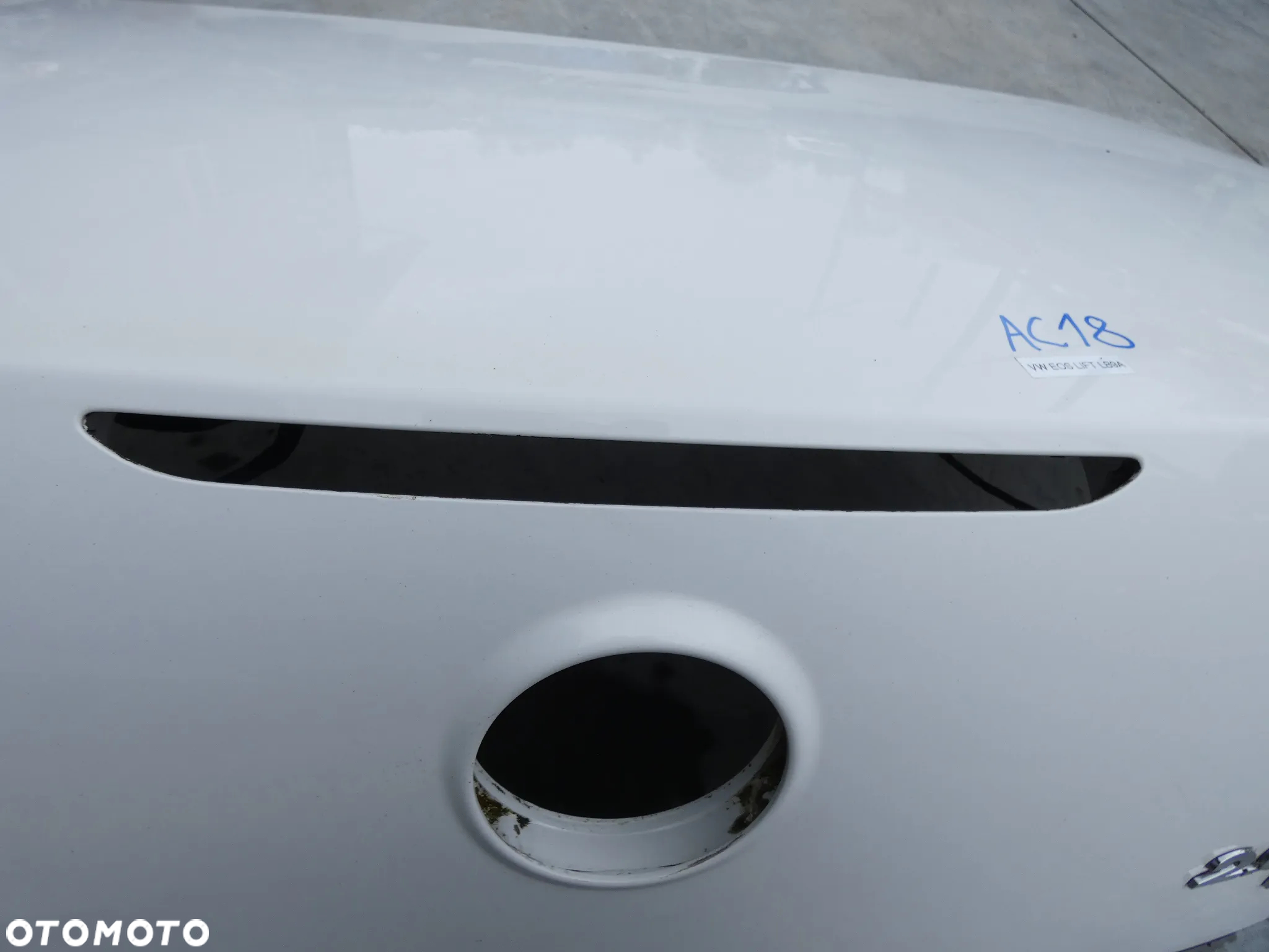 VW EOS LIFT KLAPA BAGAŻNIKA TYŁ TYLNA POKRYWA BIAŁA LB9A GORLICE AC18 - 22