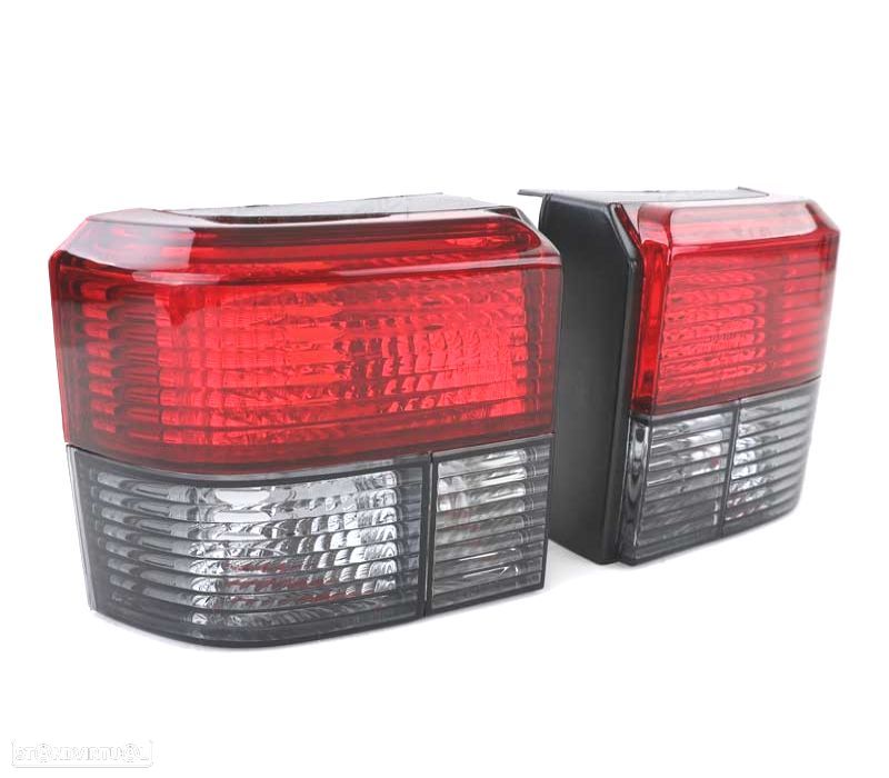 FAROLINS TRASEIROS LED VOLKSWAGEN VW T4 TRANSPORTER CARAVELLE 90-03 VERMELHO CINZA - 2