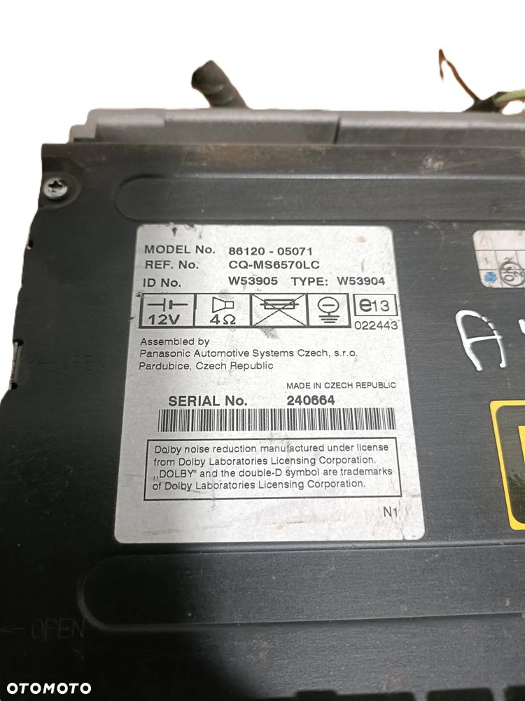 TOYOTA AVENSIS T25 03-09 radioodtwarzacz radioodbiornik radio 8612005071 * - 3