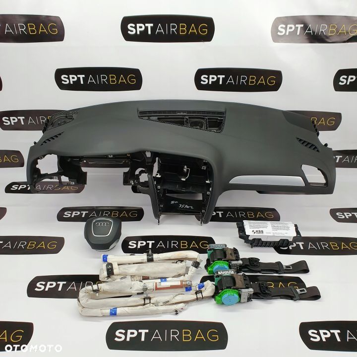 AUDI A4 B8 8K0 DESKA ROZDZIELCZA KONSOLA KOKPIT PULPIT PODUSZKI AIRBAG AIR BAG PASY KURTYNY KIT SET - 1