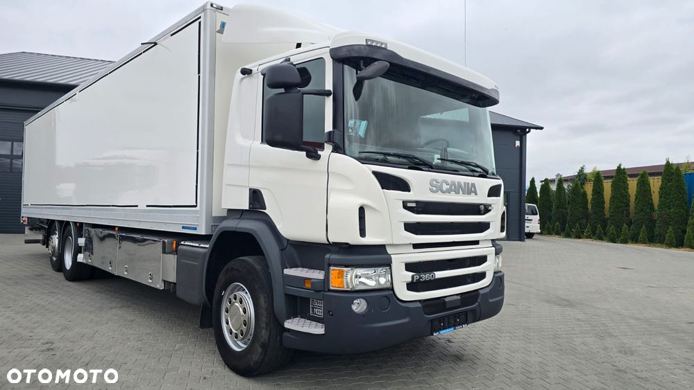 Scania P360 6x2 Euro 6 bez EGR, kurierka kontener 24 palety 9.7m rama do zabudowy laweta beczka asenizacyjna niski przebieg! - 9