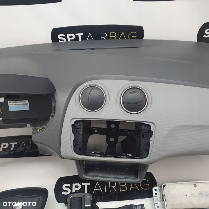 SEAT IBIZA 6J IV AX2 DESKA ROZDZIELCZA KONSOLA KOKPIT PULPIT PODUSZKI AIRBAG AIR BAG PASY KIT SET - 3