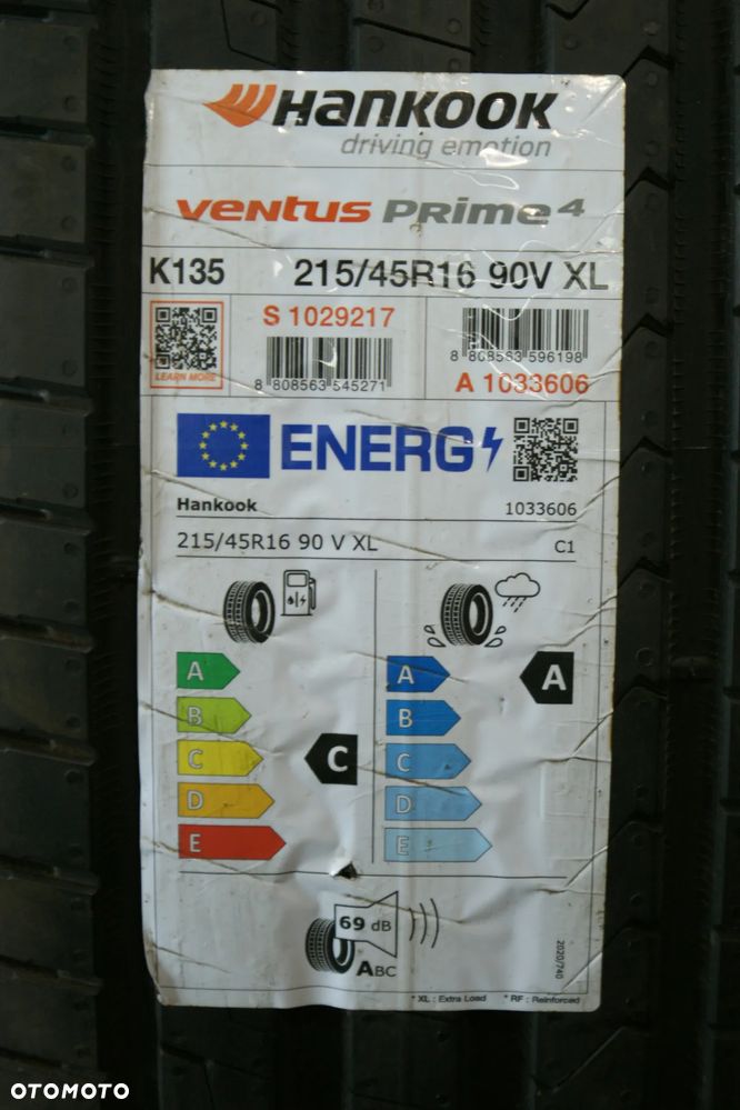 215/45R16 HANKOOK VENTUS PRIME 4 , 7,3mm B3089 - 3