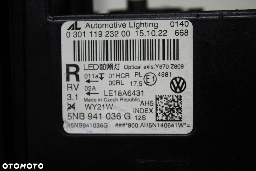 VW Tiguan II Lift 5NB Full Led Prawy Lampa Przód Igła 21r - 3