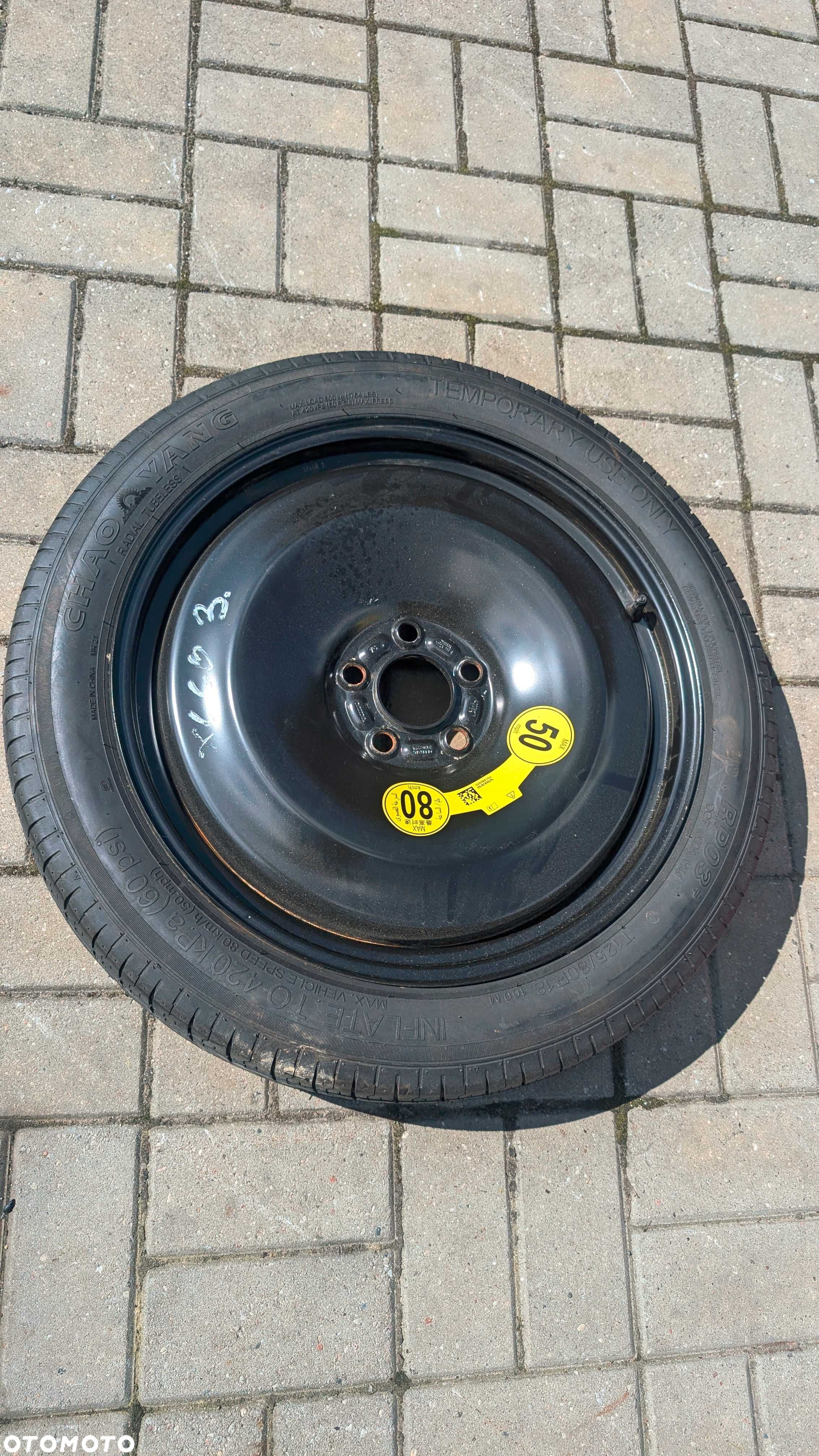 Volvo XC60 XC90 S90 V90 S60 V60 koło zapasowe dojazdówka 125/80 R18 - 1