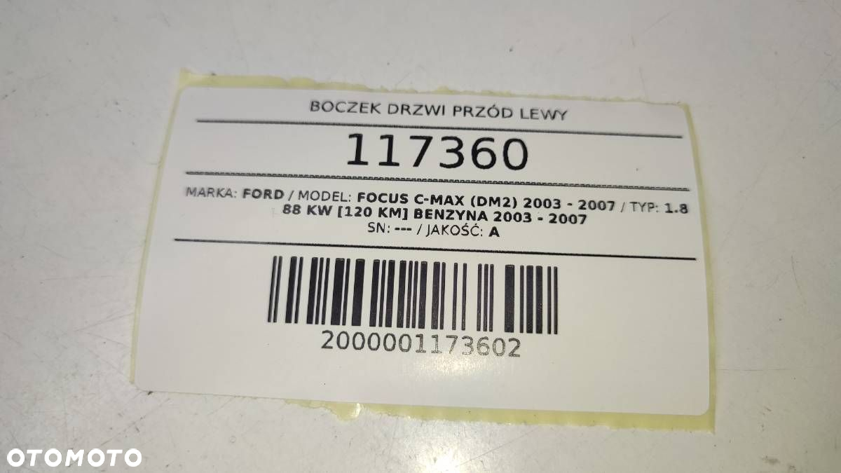 BOCZEK DRZWI PRZÓD PRZEDNI LEWY TAPICERKA FORD FOCUS C-MAX I EU - 8