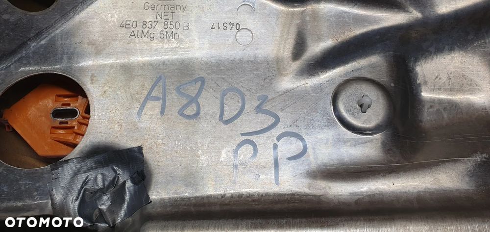 Mechanizm podnośnik szyby prawy przód Audi A8 D3 4E0837850B - 6