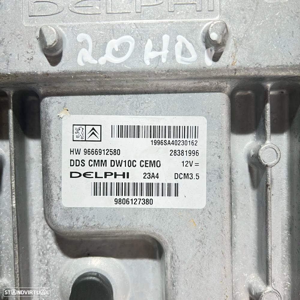 .Centralina Original Motor Delphi PSA Peugeot Citroen DS 9806127380 / 28381996 / 9666912580 - 3