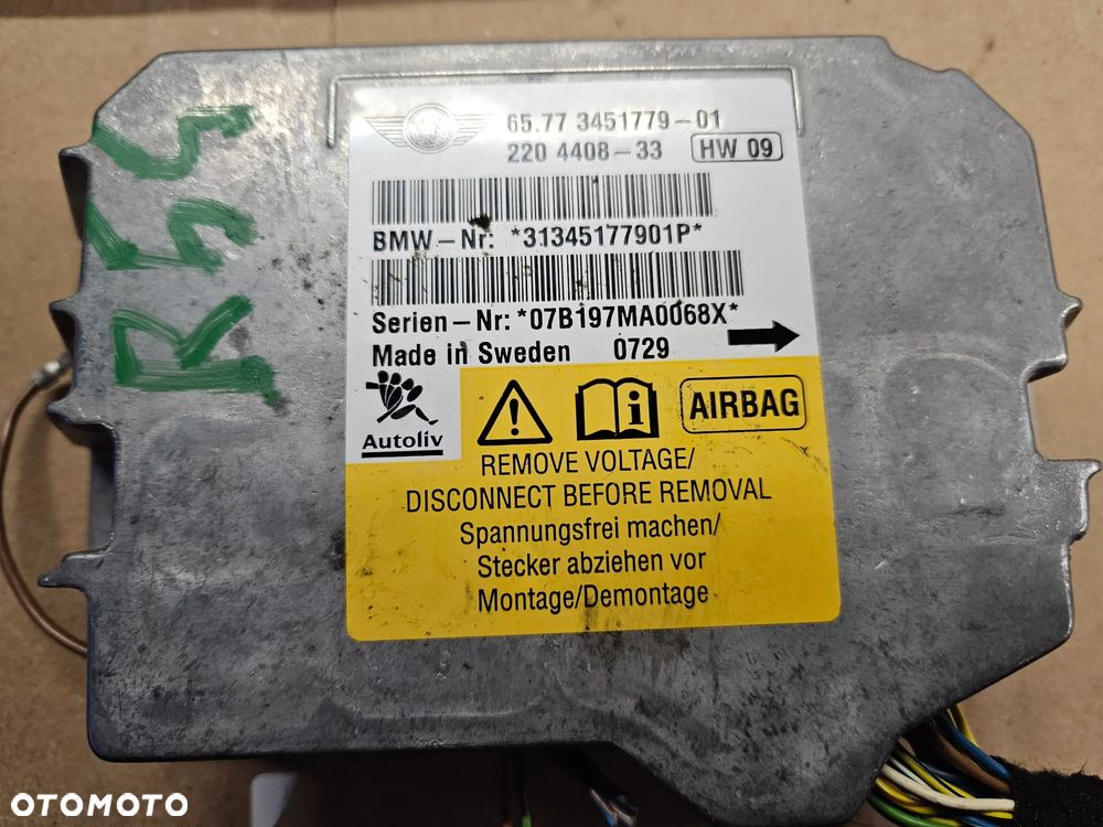Mini Cooper R55 R56  sensor sterownik airbag poduszek 9807169 3451779 - 4