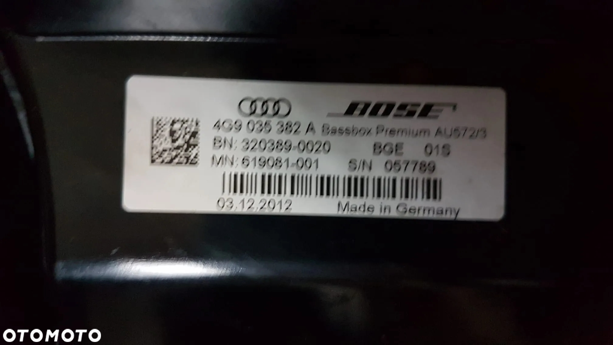 AUDI A6 C7 GŁOŚNIKI  WZMACNIACZ SUBOOWEF SUBWOOFER BOSE POJEDYNCZO AVANT - 7