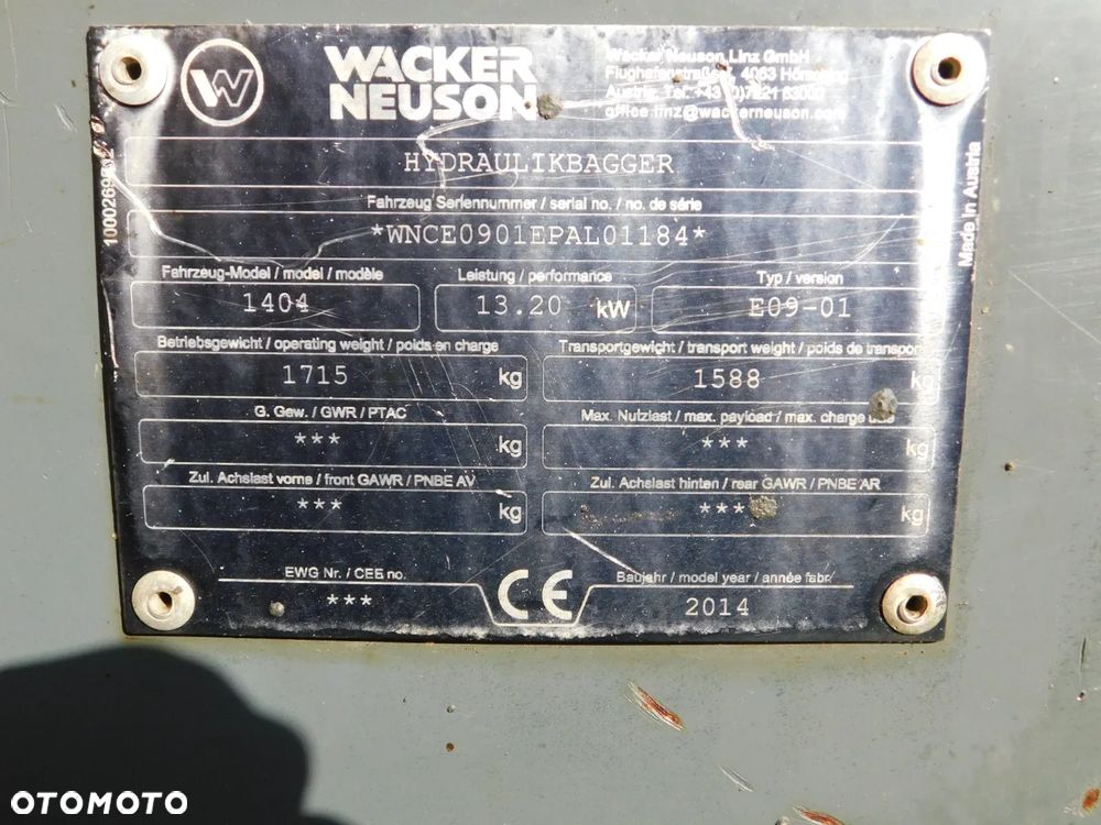 Wacker Neuson 1404 ( jak ET16) 1,7 t rozsuwane gąsienice - 10