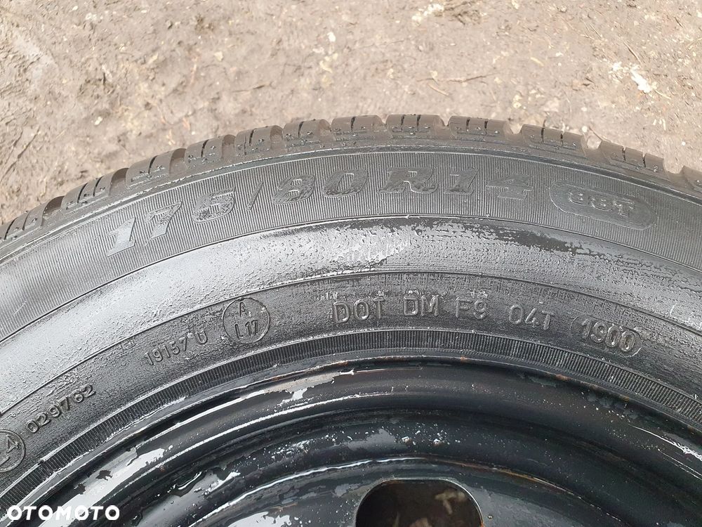 VOLKSWAGEN R14 ORYGINALNE KOŁO ZAPASOWE 5x100 175/80/R14 FELGA VW 14 6J ET38 1J0601027N - 3