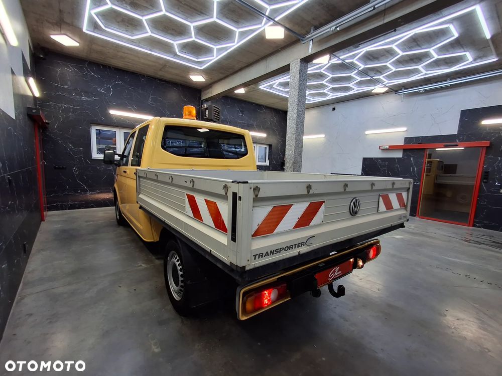 Volkswagen Transporter T6 Doka Dubel Kabina Brygadówka 6 Miejsc Klimatyzacja Tempomat Hak Aluminiowe Burty Światła Dzienne Halogeny Webasto 2016 Rok Euro 6 - 5