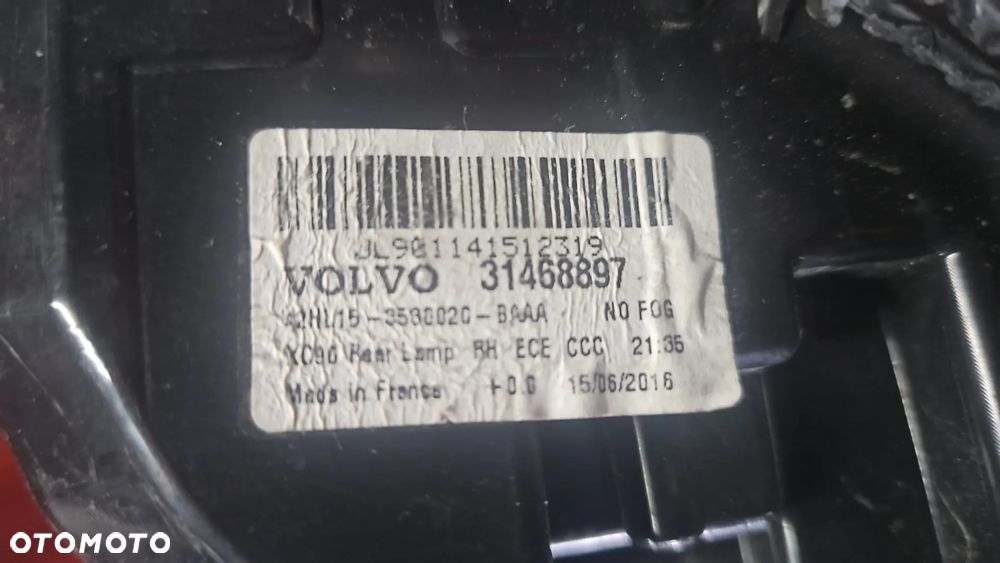 VOLVO XC90 II 14r+ PRAWA LAMPA TYŁ LED 31468897 - 2