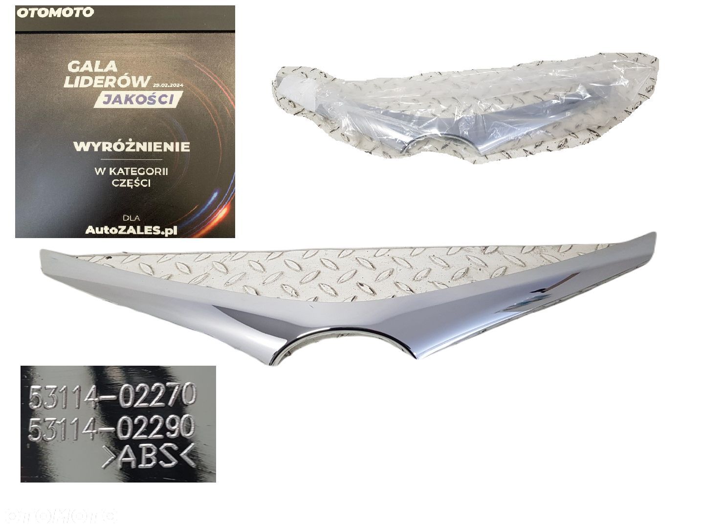 NOWA ORYGINALNA LISTWA CHROM GRILL ZDERZAKA PRZEDNIEGO PRZÓD TOYOTA COROLLA  E16 13-18 53114-02270 - 1