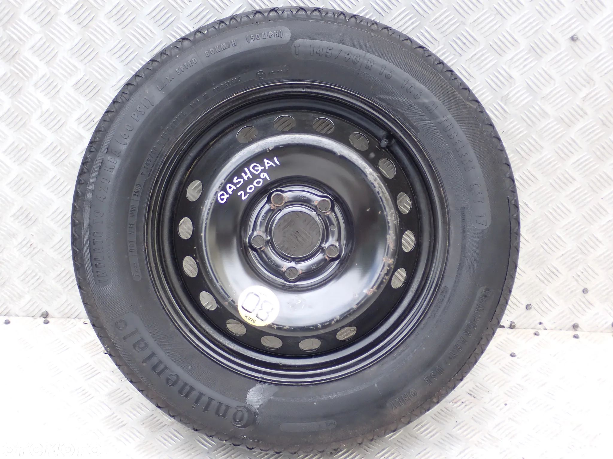 KOŁO ZAPASOWE DOJAZDOWE NISSAN QASHQAI  2009 ROK ET 40  4TX16  145/90/16 - 1