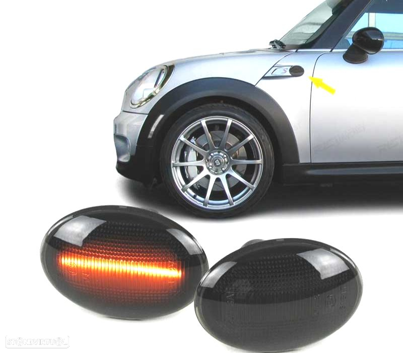 PISCAS LATERAIS PARA MINI COOPER R56 R57 R58 R59 06-14 FUMADOS LED - 3