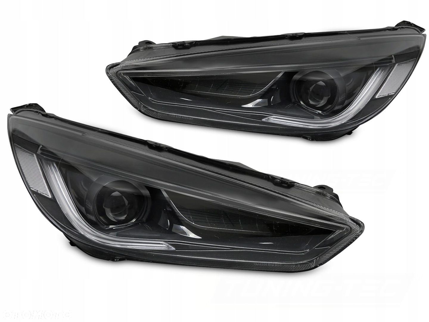 Reflektory Lampy kpl Diody Soczewka Black Ford Focus III mk3 Lift 2014-2018 - 1